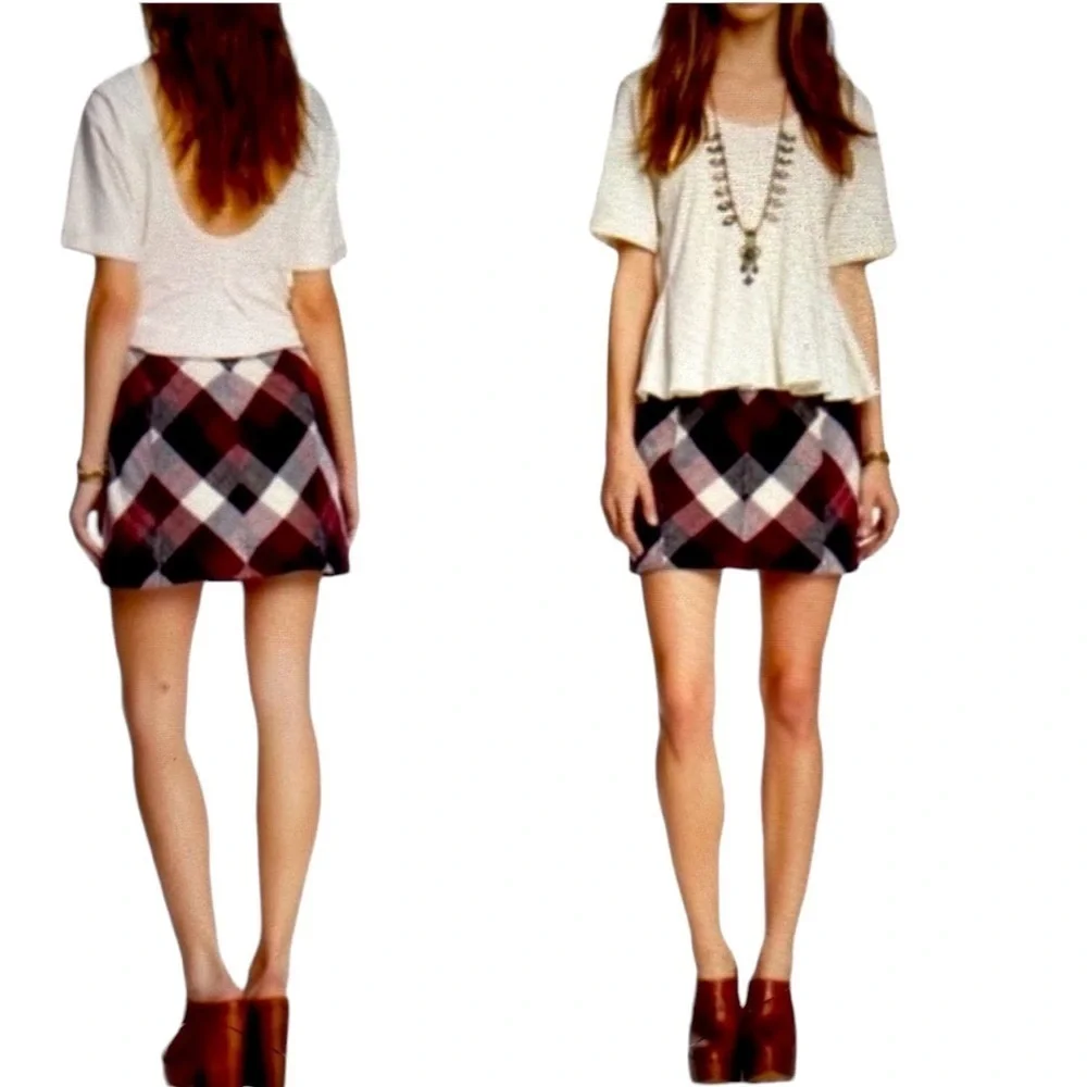 Free People Plaid Short Skirt